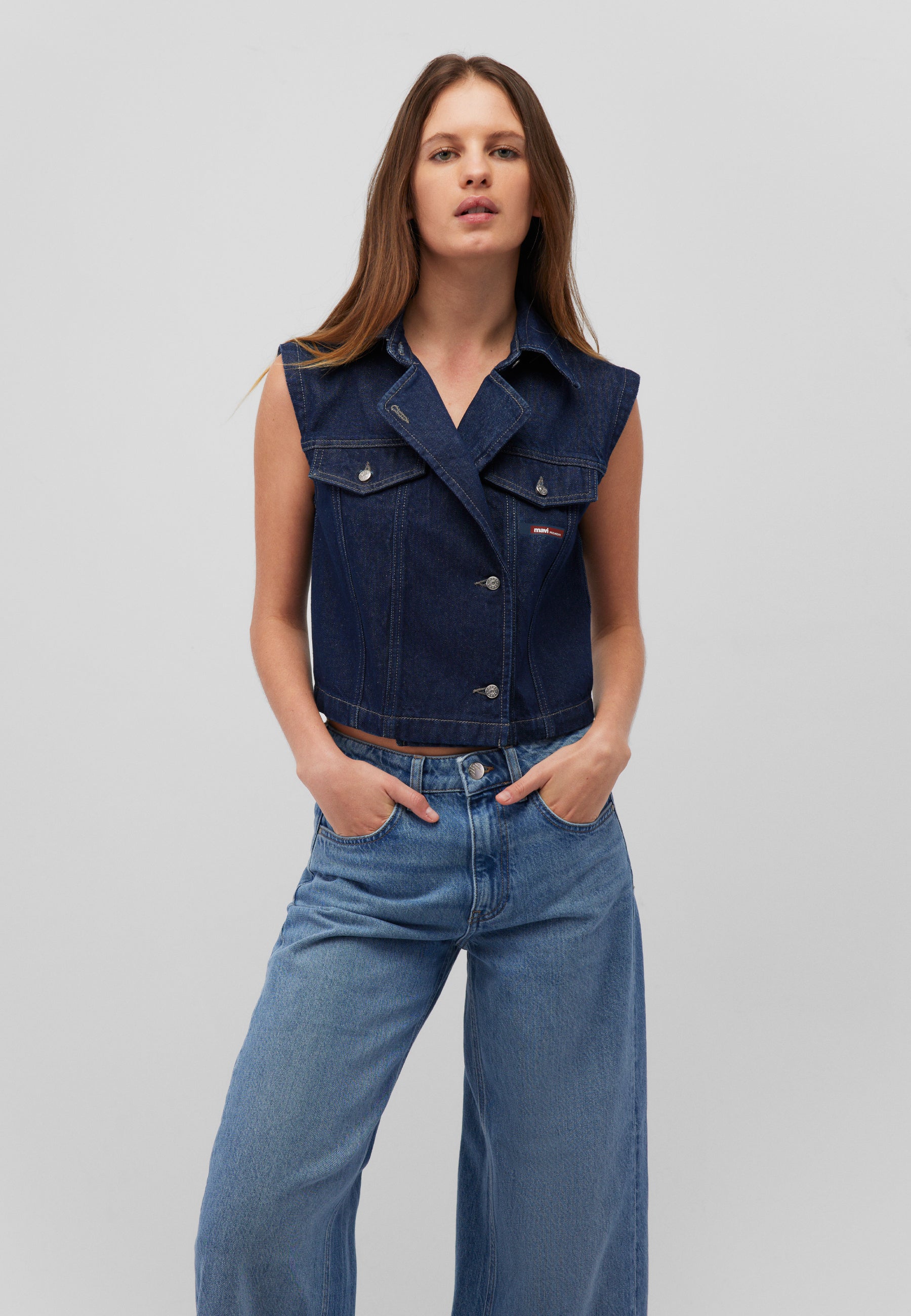 Dunkelblau SUNDANCE Premium Jeansweste Mavi Jeans EU