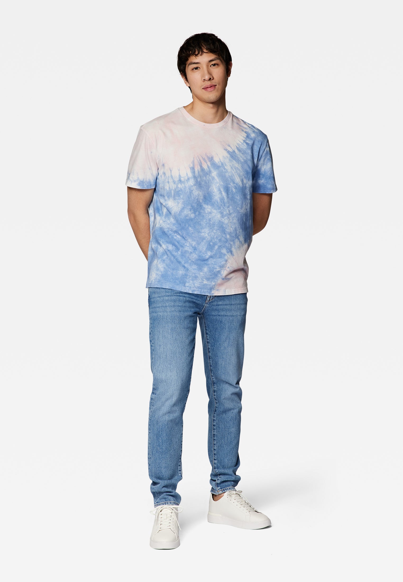 light blue tie dye shirt