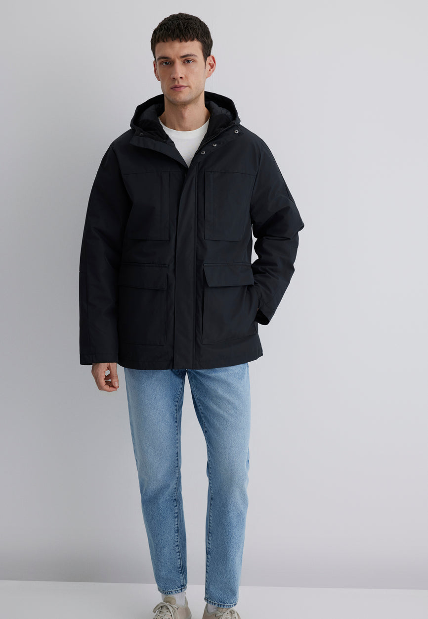 HOODED JACKET | High, Turtle Neck