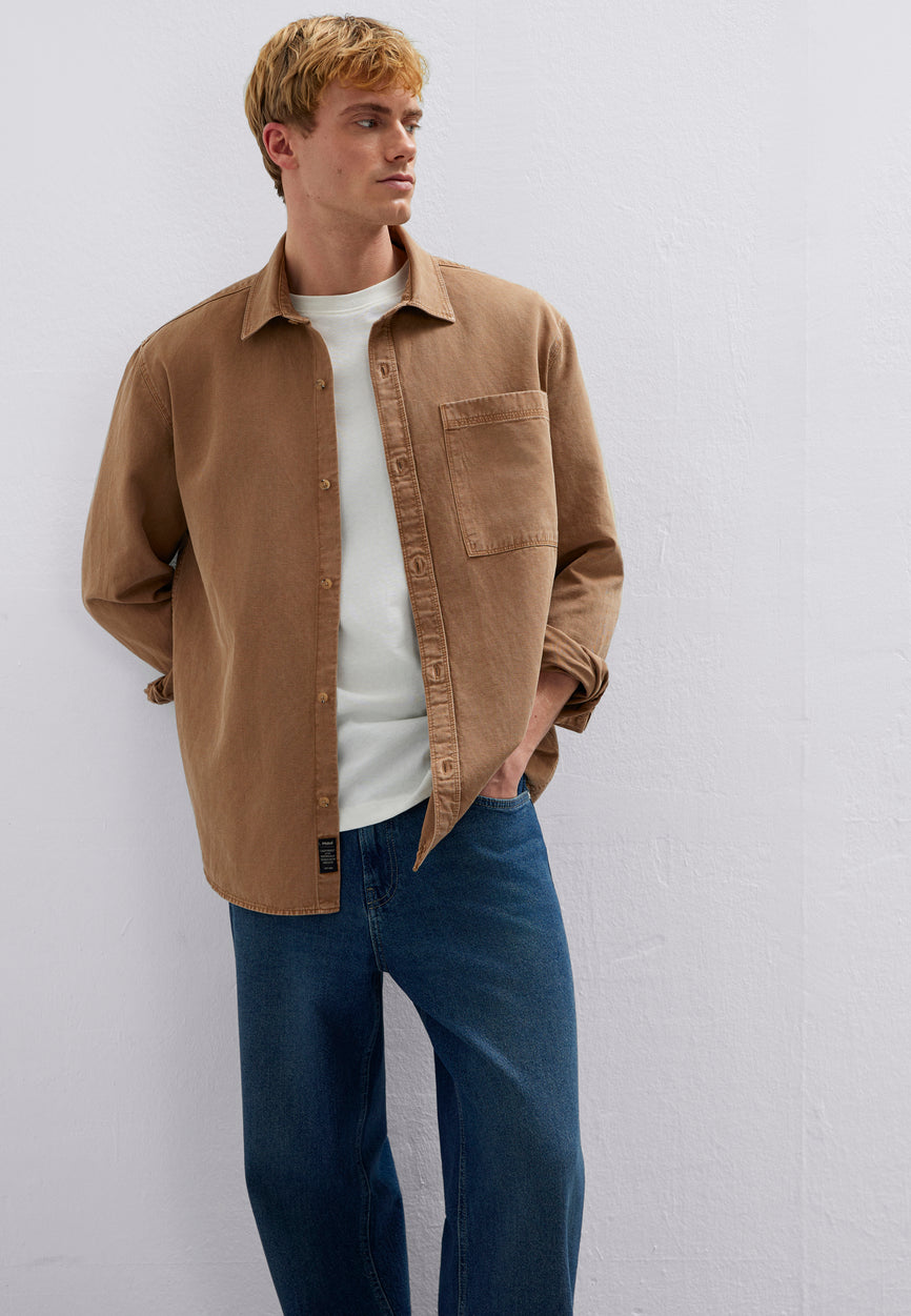 KOSZULA Z KIESZONKĄ | Bluza wierzchnia z kieszenią na piersi