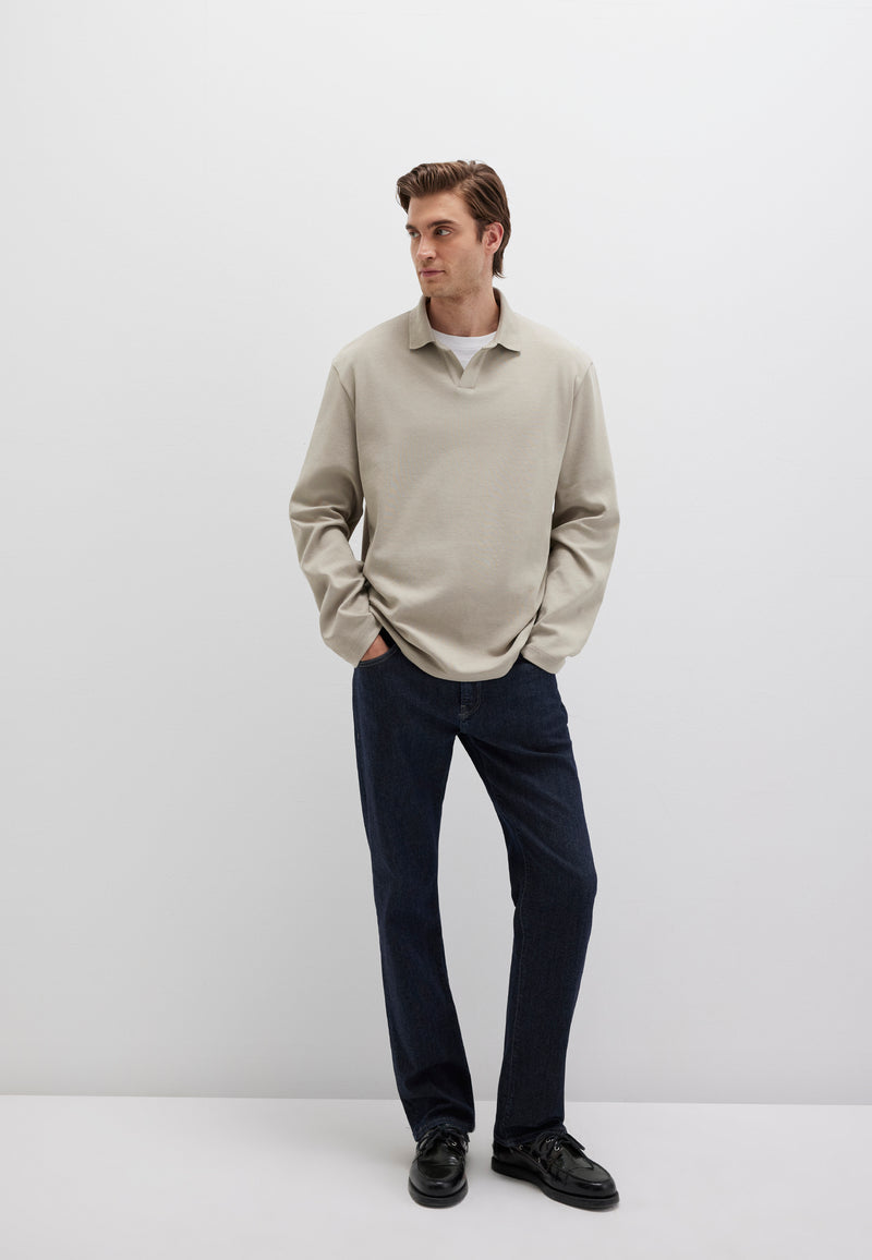LONG SLEEVE JERSEY | Premium Sweatshirt mit Notch Neck