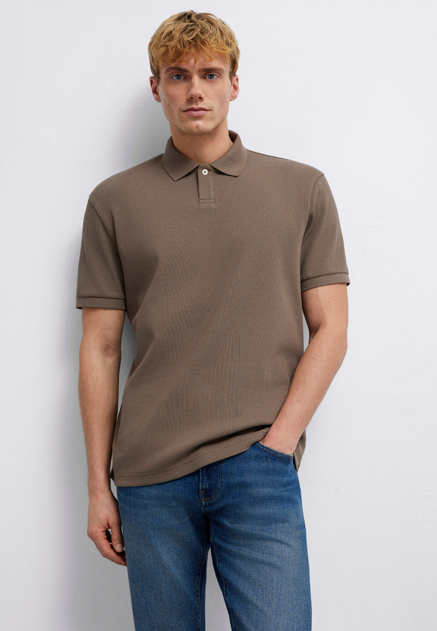 POLO NECK T-SHIRT | Premium koszulka polo ze strukturą 