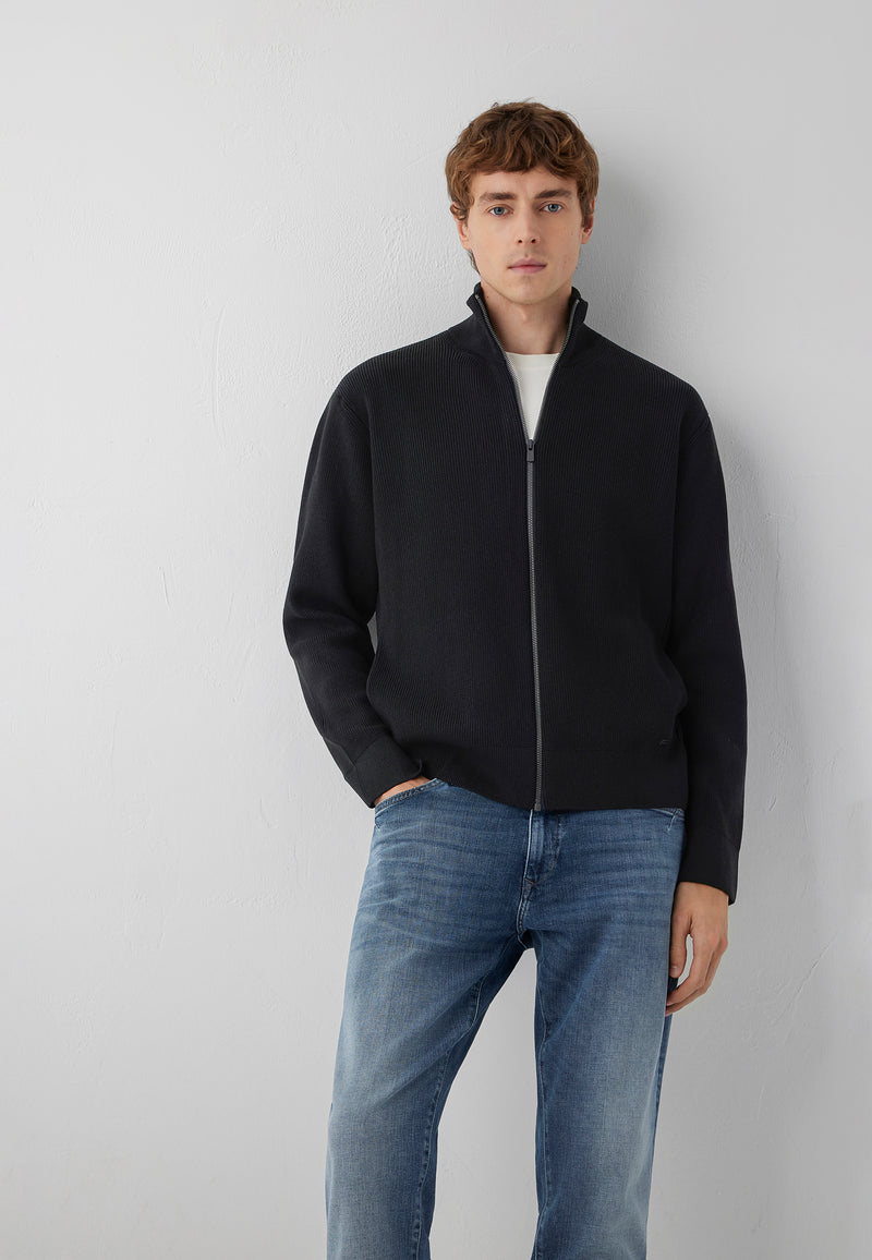 FULL ZIP CARDIGAN | Strickjacke mit Reißverschluss
