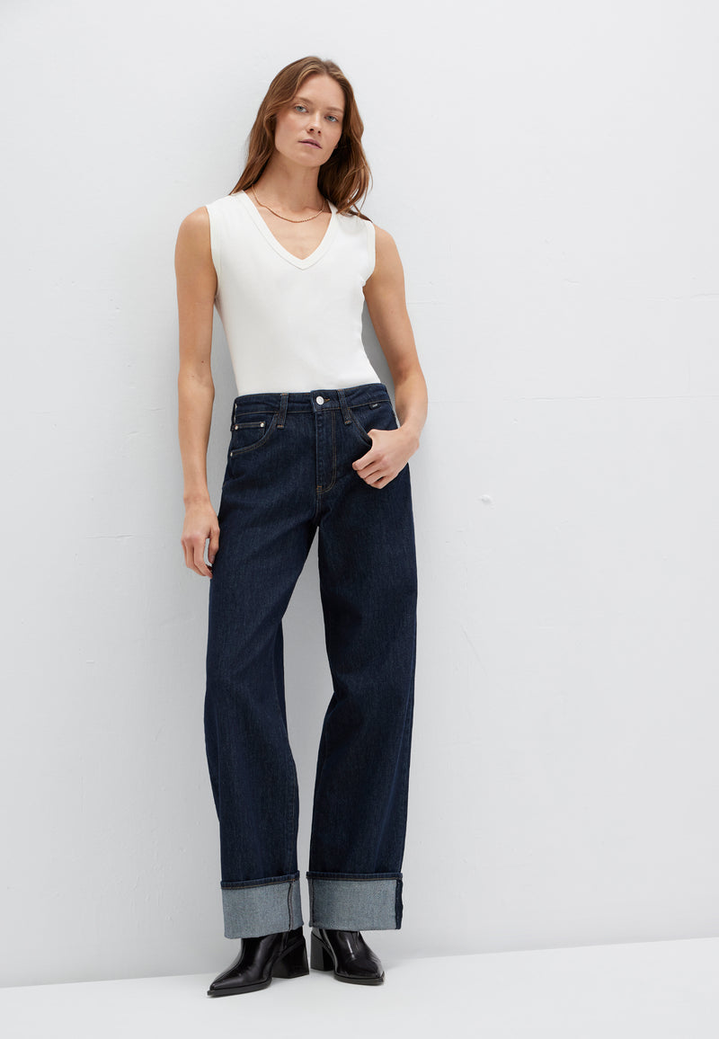 Sandra | High-rise, Cuffed Wide Leg