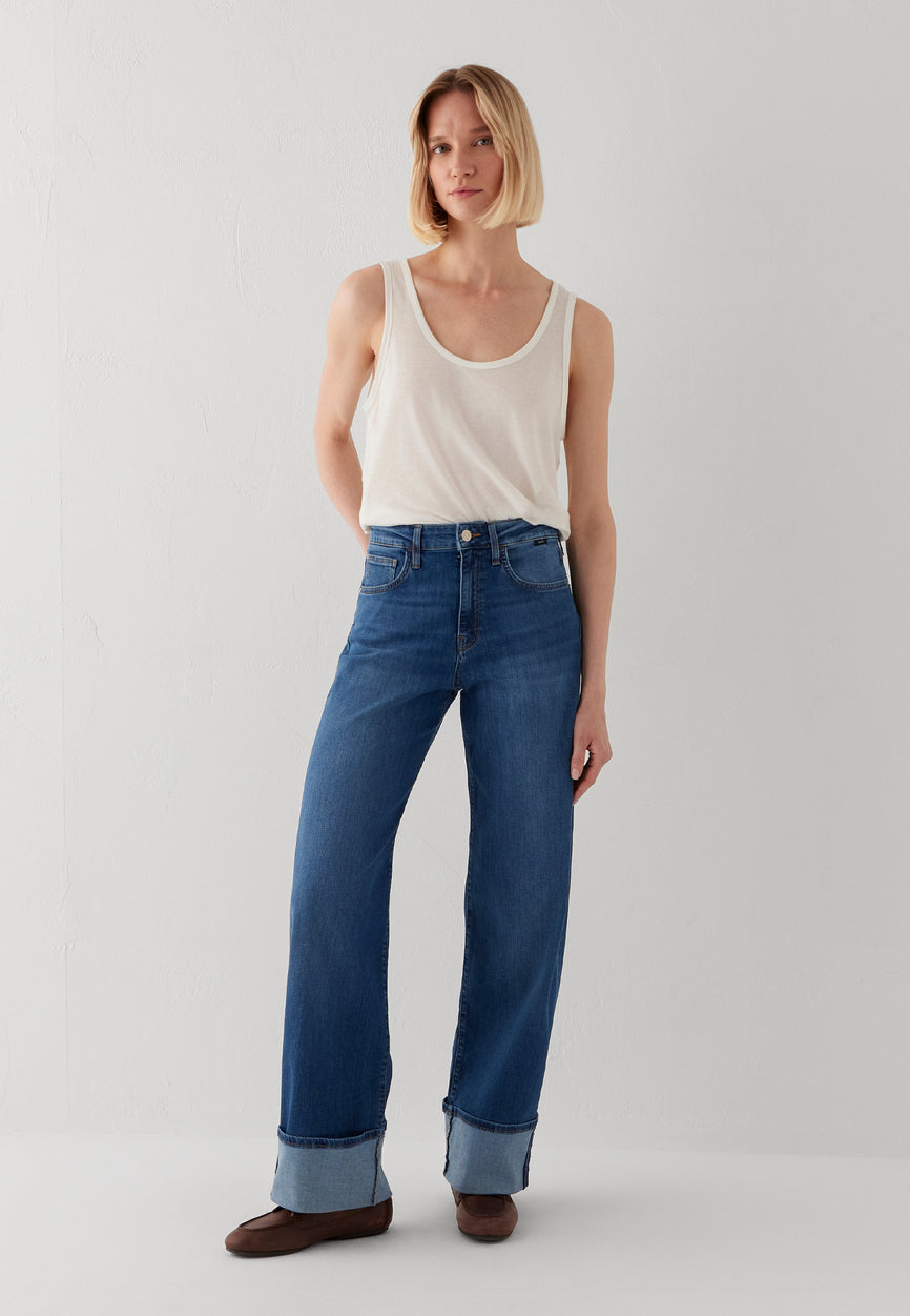 SANDRA | High-Rise, Cuffed Wide Leg