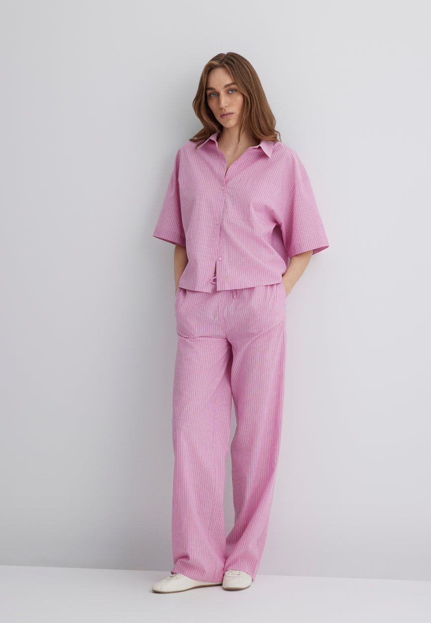 WOVEN PANTS | Mid Rise, Straight