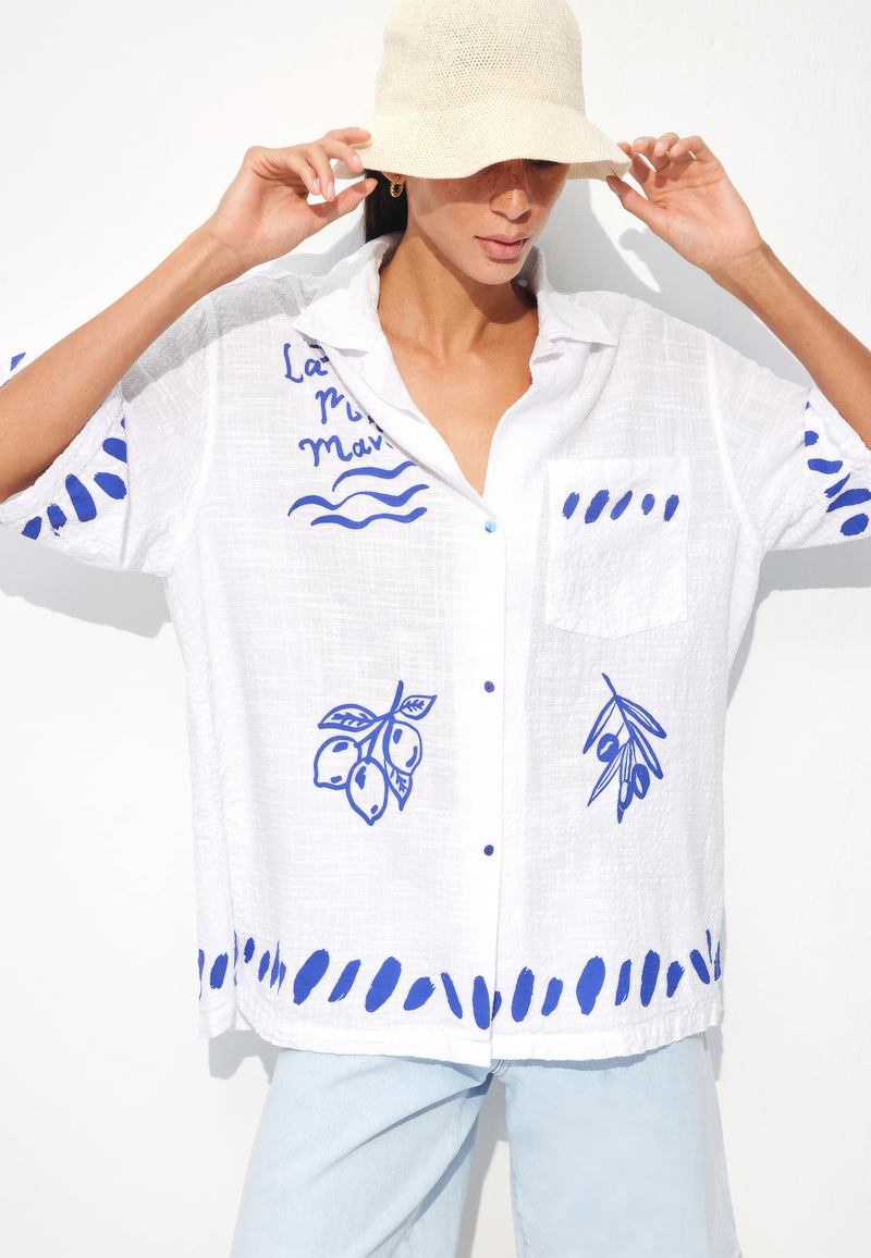 Chemisier | Chemise à bras court maviterranéen