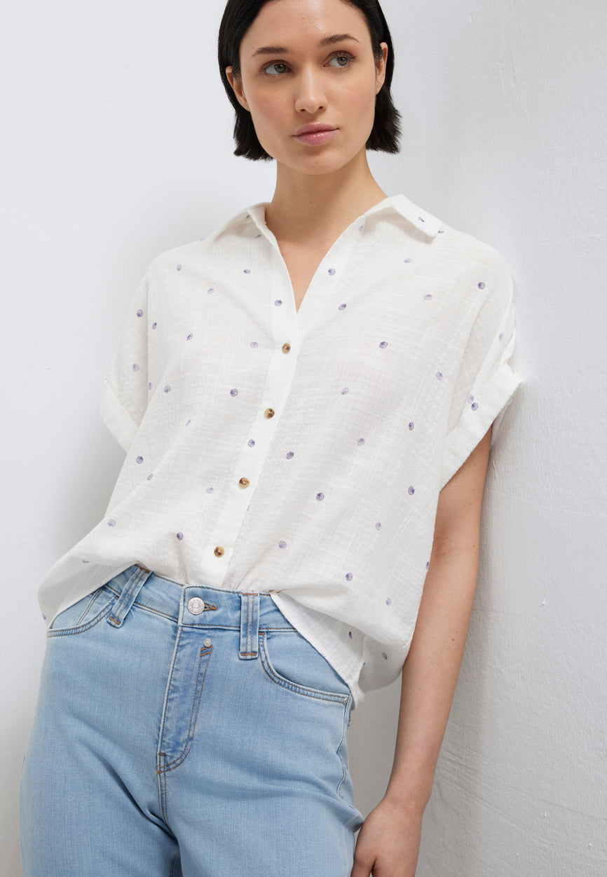 SHORT SLEEVE WOVEN SHIRT | Kurzarm Bluse