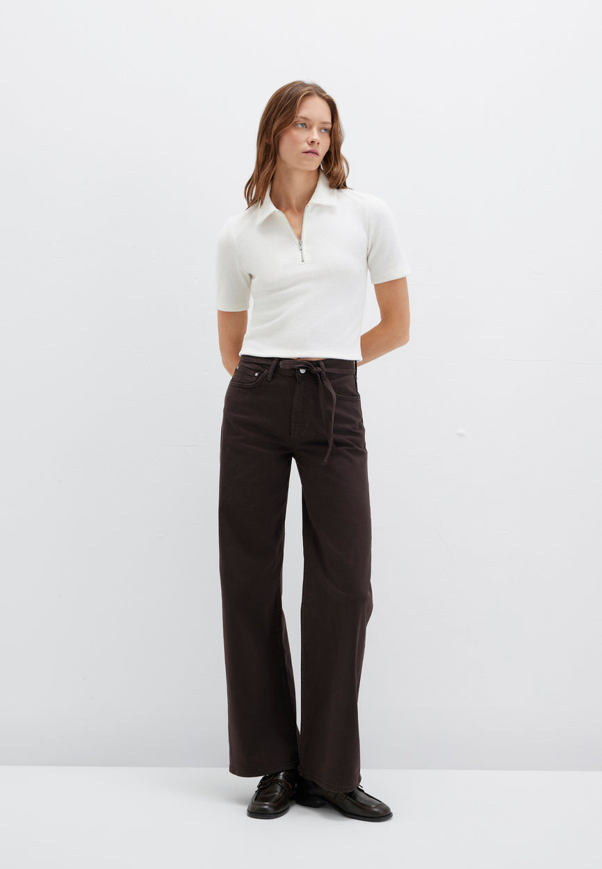 JERSEY DE MODE DEMI-ZIP | Haut à manches courtes