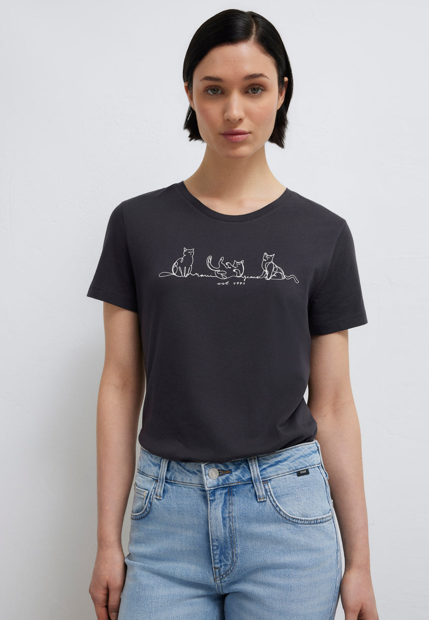 CAT PRINTED  T-SHIRT | T-Shirt mit Katzen Print