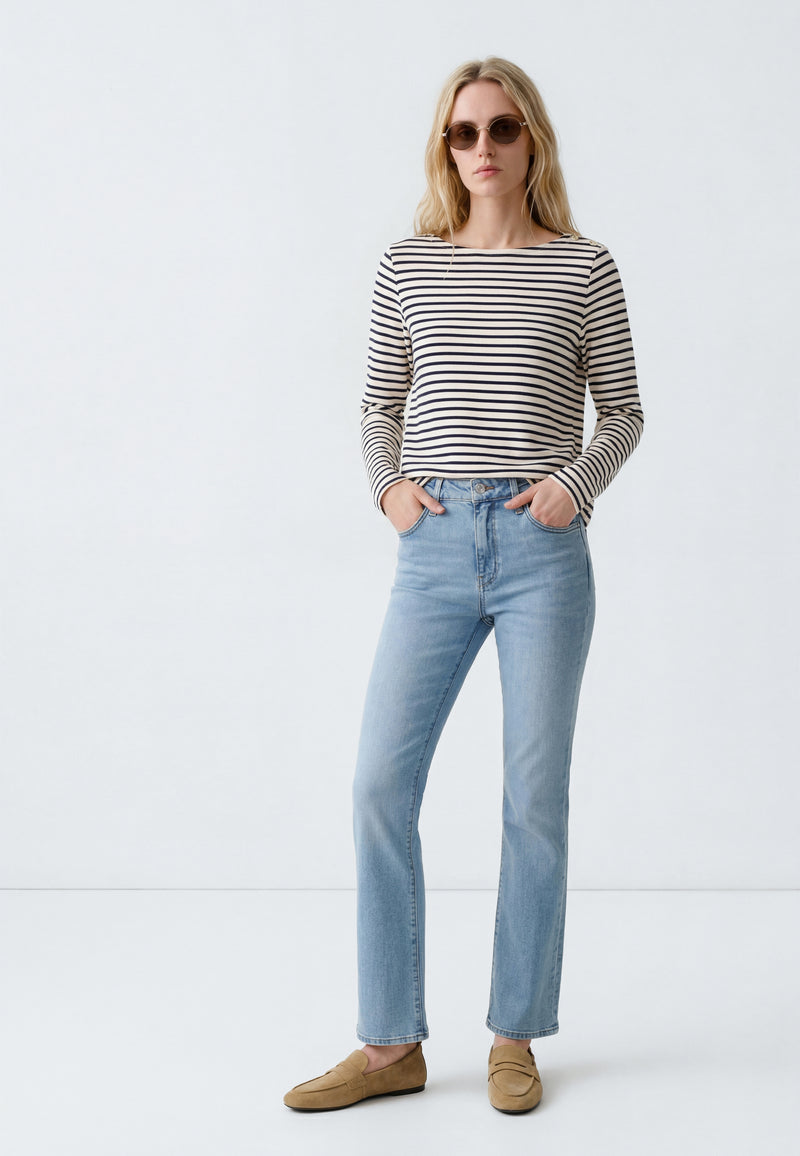 LONG SLEEVE FASHION JERSEY | Streifen Top