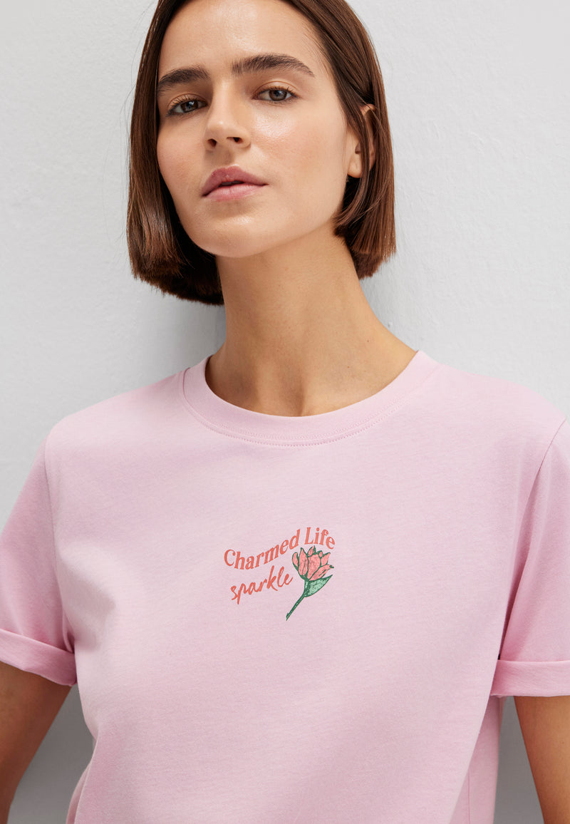 T-SHIRT IMPRIMÉ FLEURS | T-shirt imprimé au dos