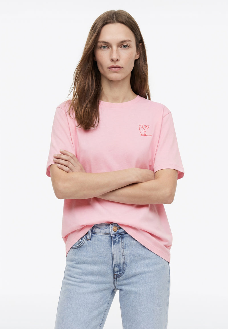 GRAPHIC PRINTED FASHION JERSEY | T-shirt avec imprimé chat 