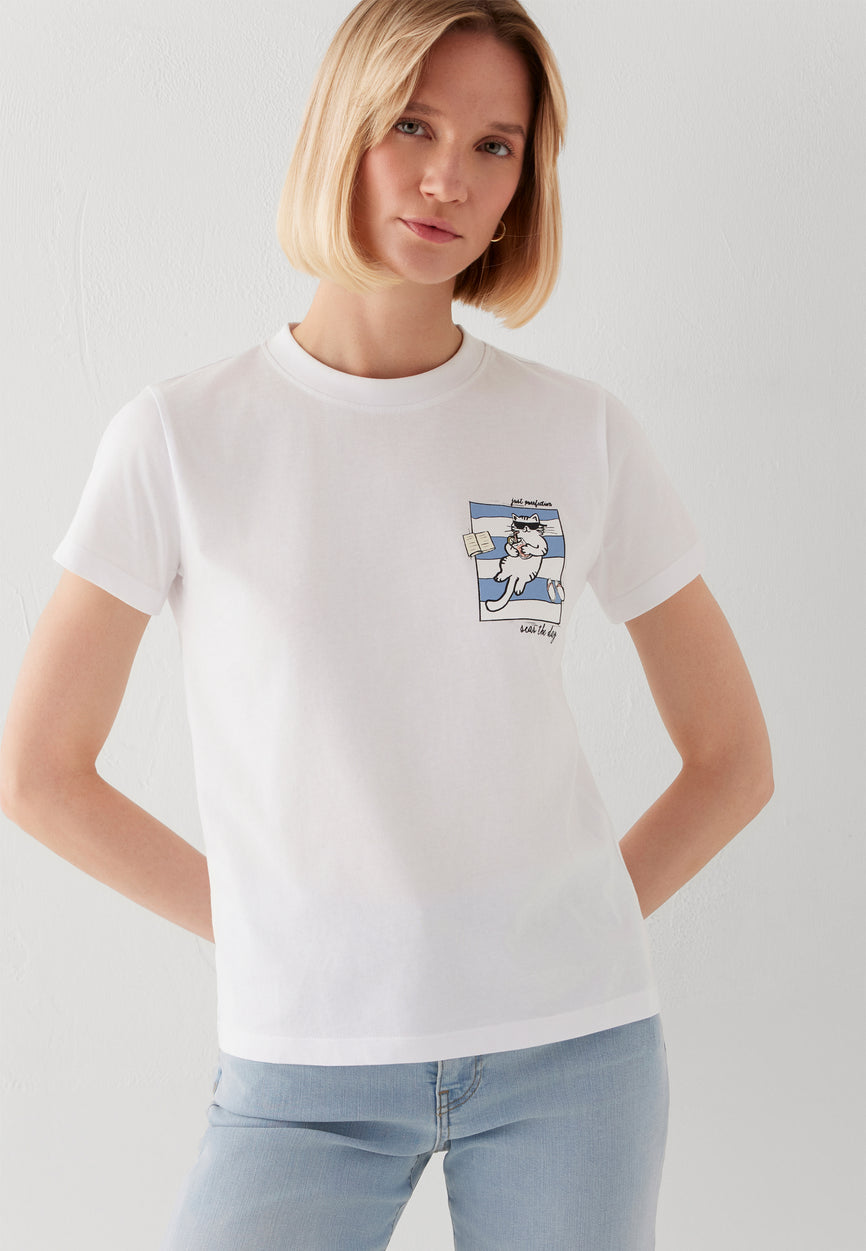 CAT PRINTED  T-SHIRT | T-Shirt mit Katzenprint