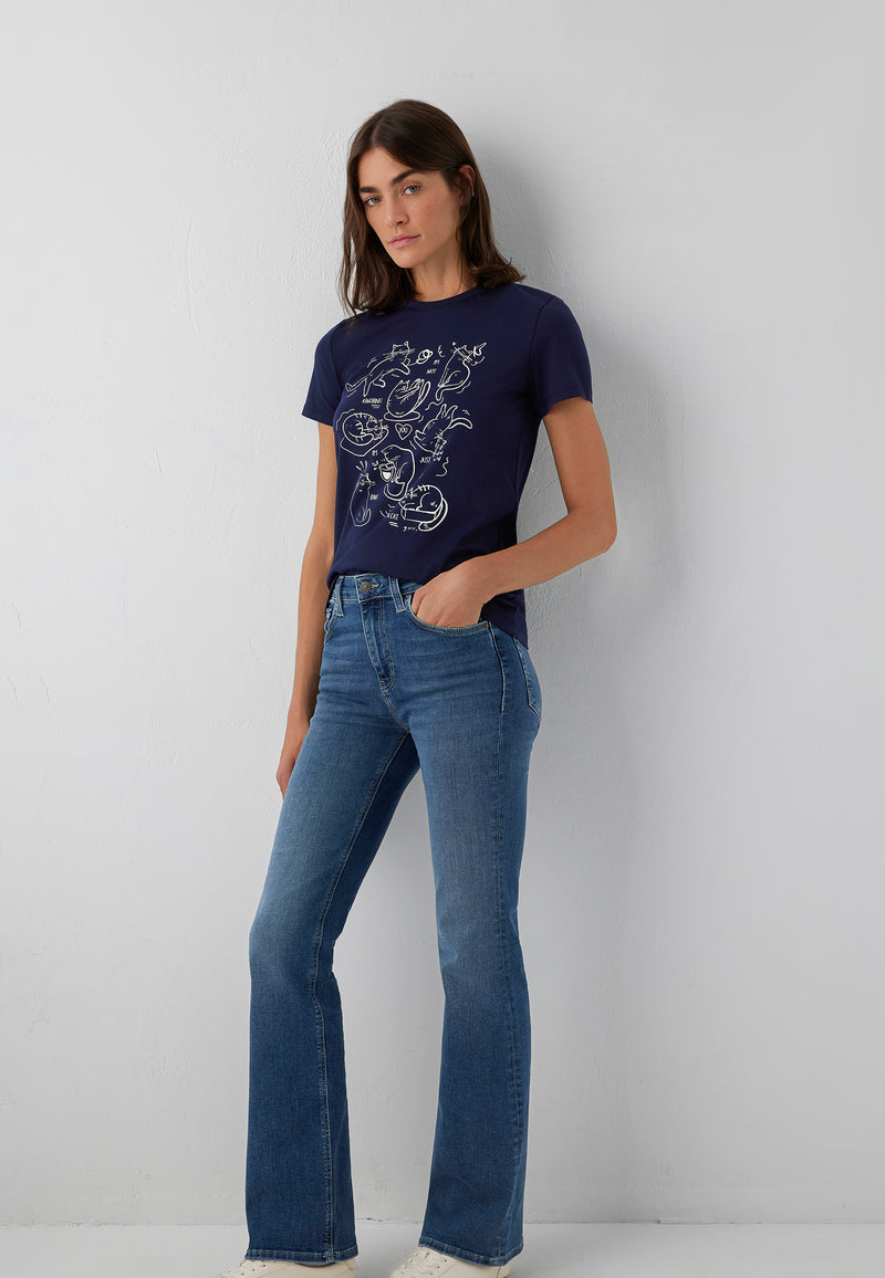 CAT PRINTED TSHIRT | T-Shirt mit Katzen Print