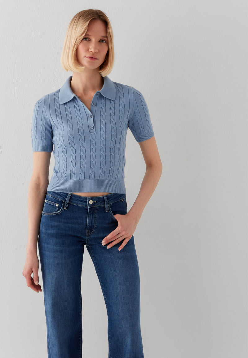 POLO COLLAR SWEATER | Strick Top