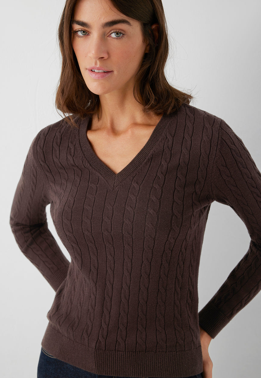 LONG SLEEVE V NECK TRICOT | Feinstrick Pullover