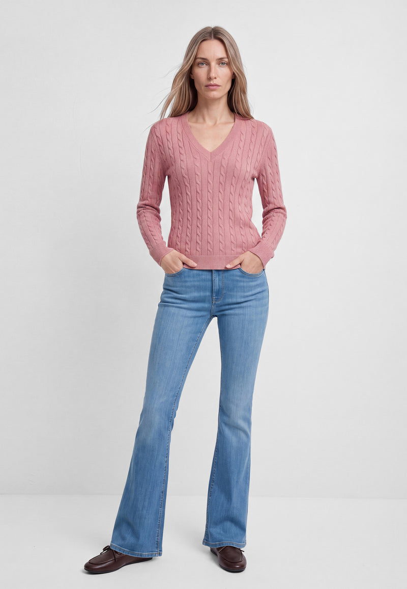 LONG SLEEVE V NECK TRICOT | Feinstrick Pullover