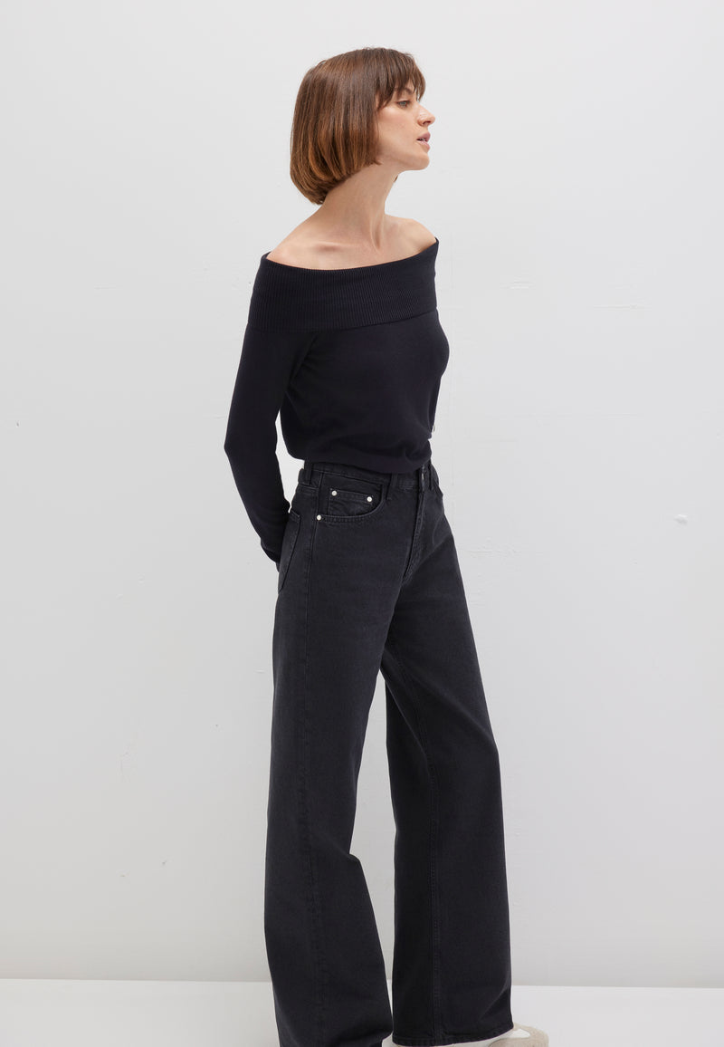WIDE NECK SWEATER | Offshoulder Pullover