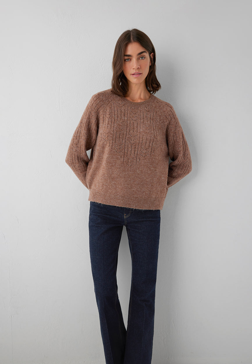 CREW NECK SWEATER | Strukturierter Pullover