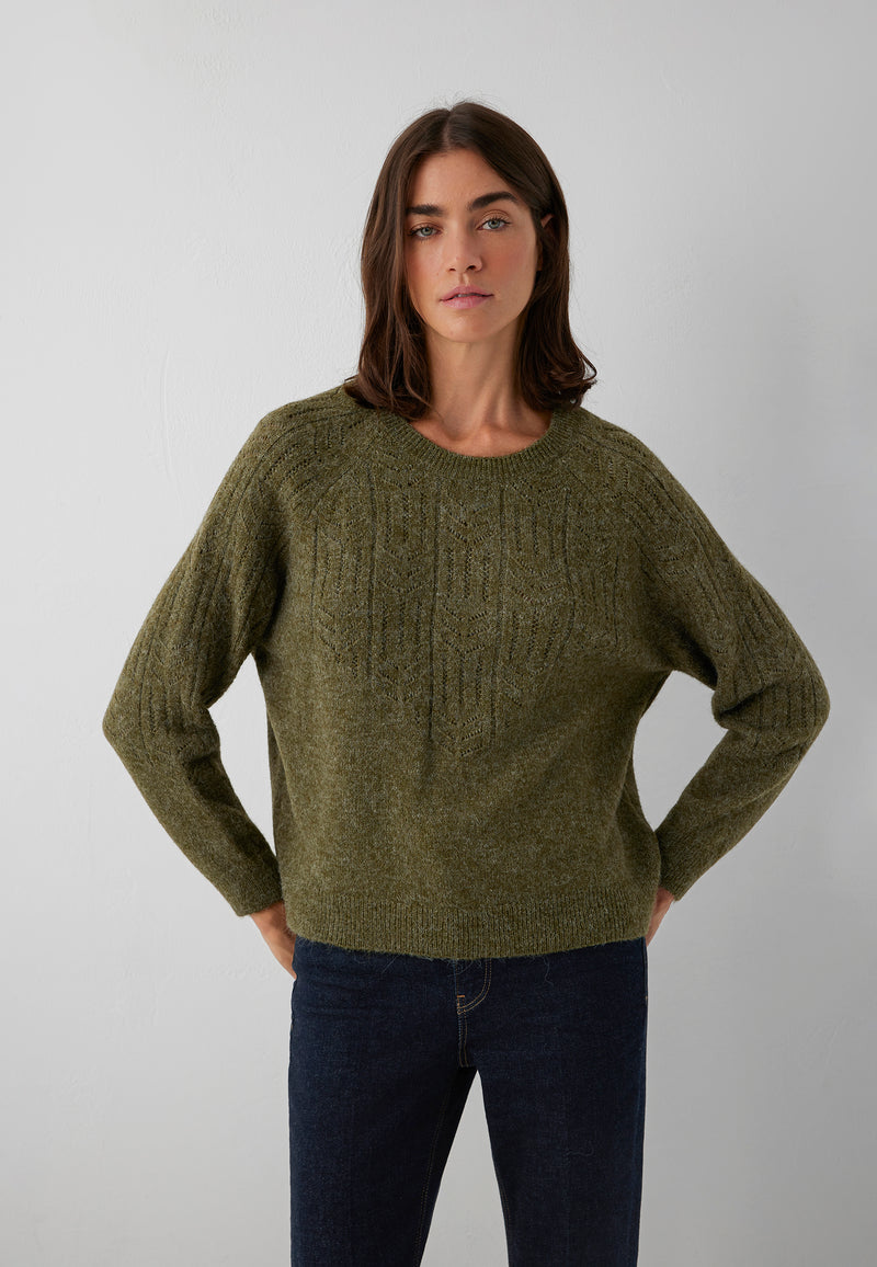 CREW NECK SWEATER | Strukturierter Pullover