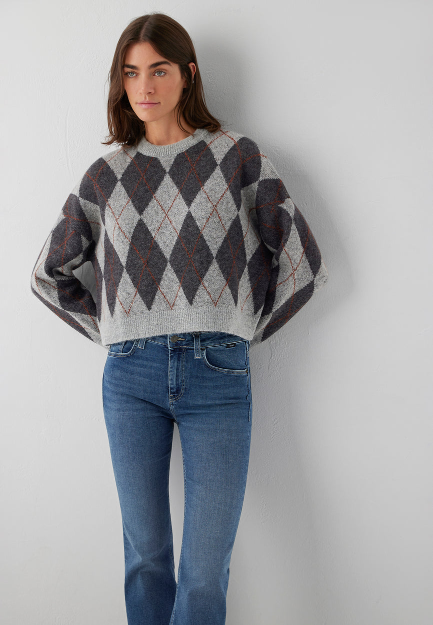 CREW NECK SWEATER | Argyle Pullover