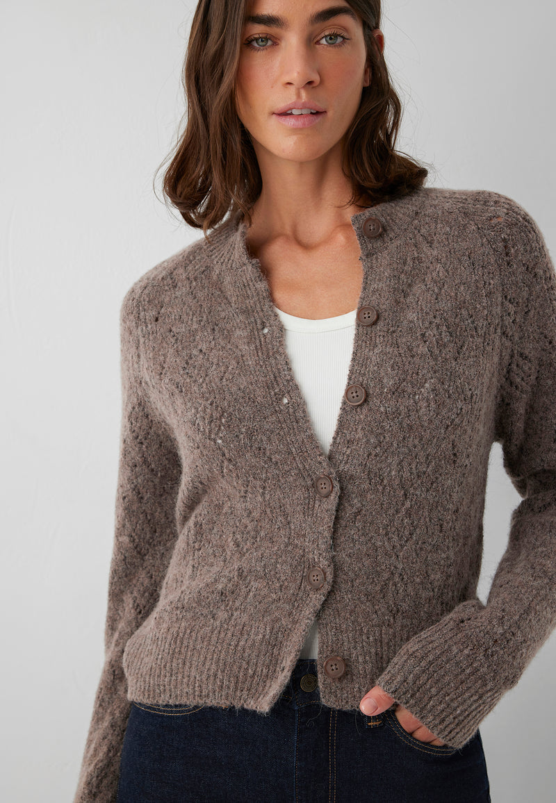 BUTTON SHORT CARDIGAN | Strukturierter Cardigan