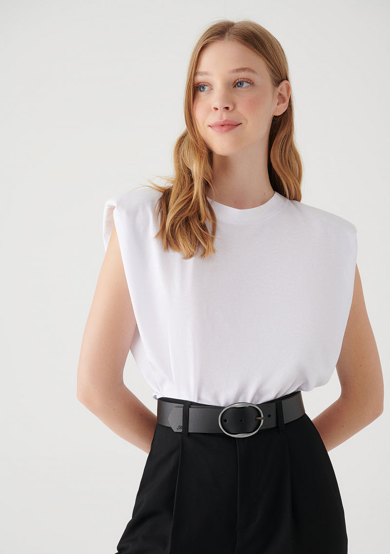 Belt | Kanten riem met een ovale gesp